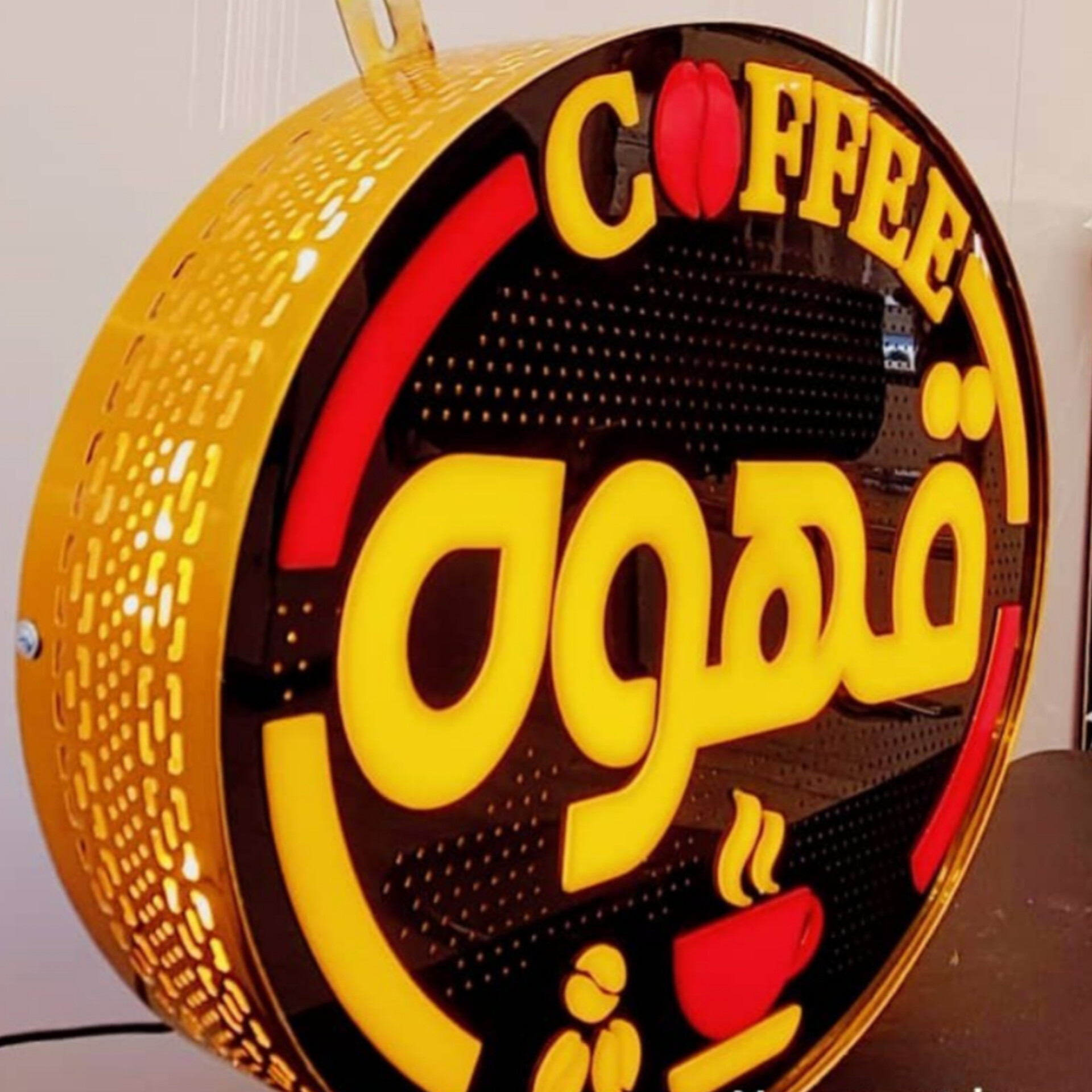 لایت باکس چلنیوم(ضد آب ) یکطرفه قهوه فنجان کد +45cm